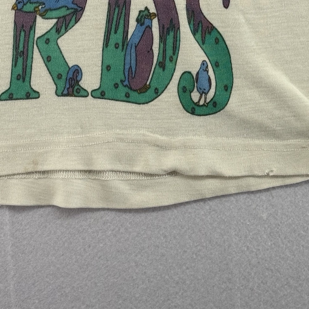 Vintage Bird Graphic T-shirt Single Stitch Cream Nature Wildlife Tee Retro 15x20 - Picture 2 of 6